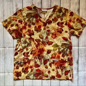 ▪️Fall Leaf Scrub Top▪️
